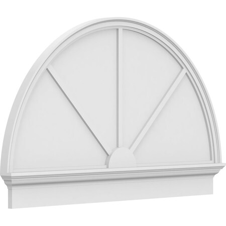 Ekena Millwork Half Round 3 Spoke Architectural Grade PVC Combination Pediment, 52"W x 32-3/4"H x 2-3/4"P PEDPC052X330HRO03